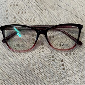 Dior Black and Red Gradient Eyeglasses
